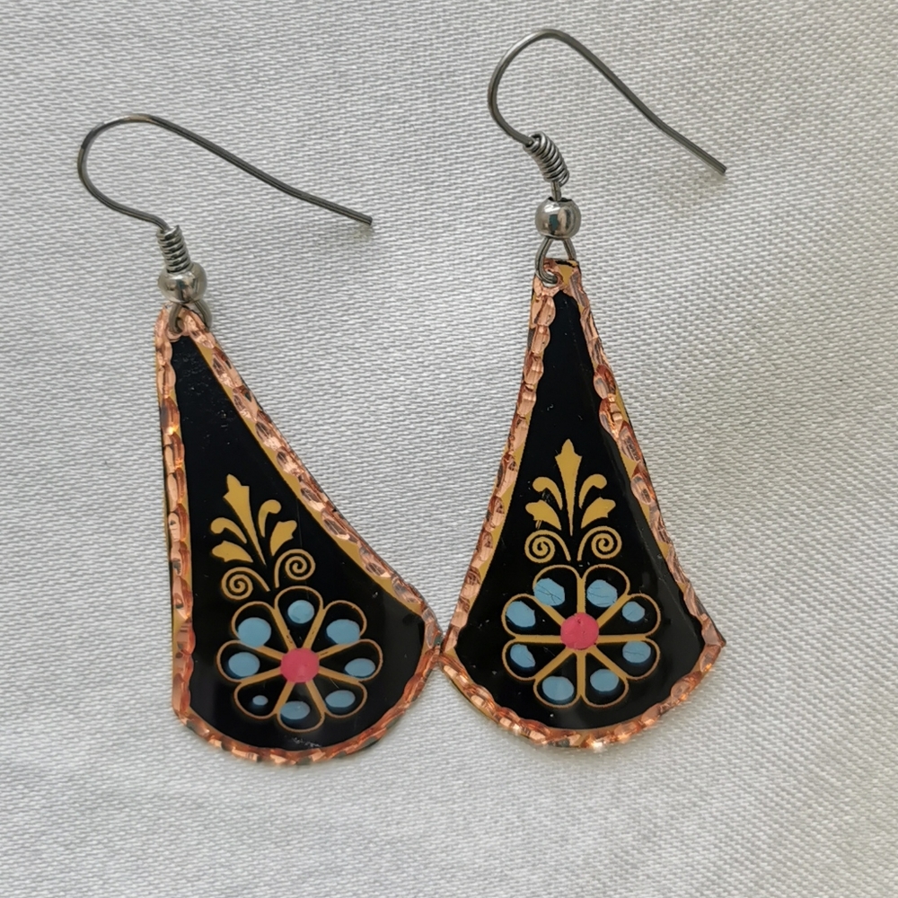 #7~New copper Earrings. Handmade. - Picture 1 of 3